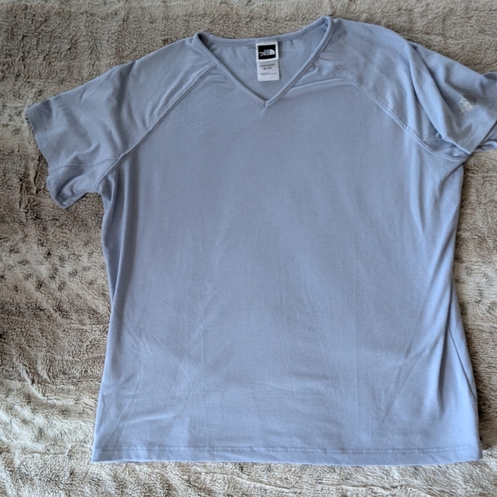 The North‎ Face Light Blue V-Neck Tee